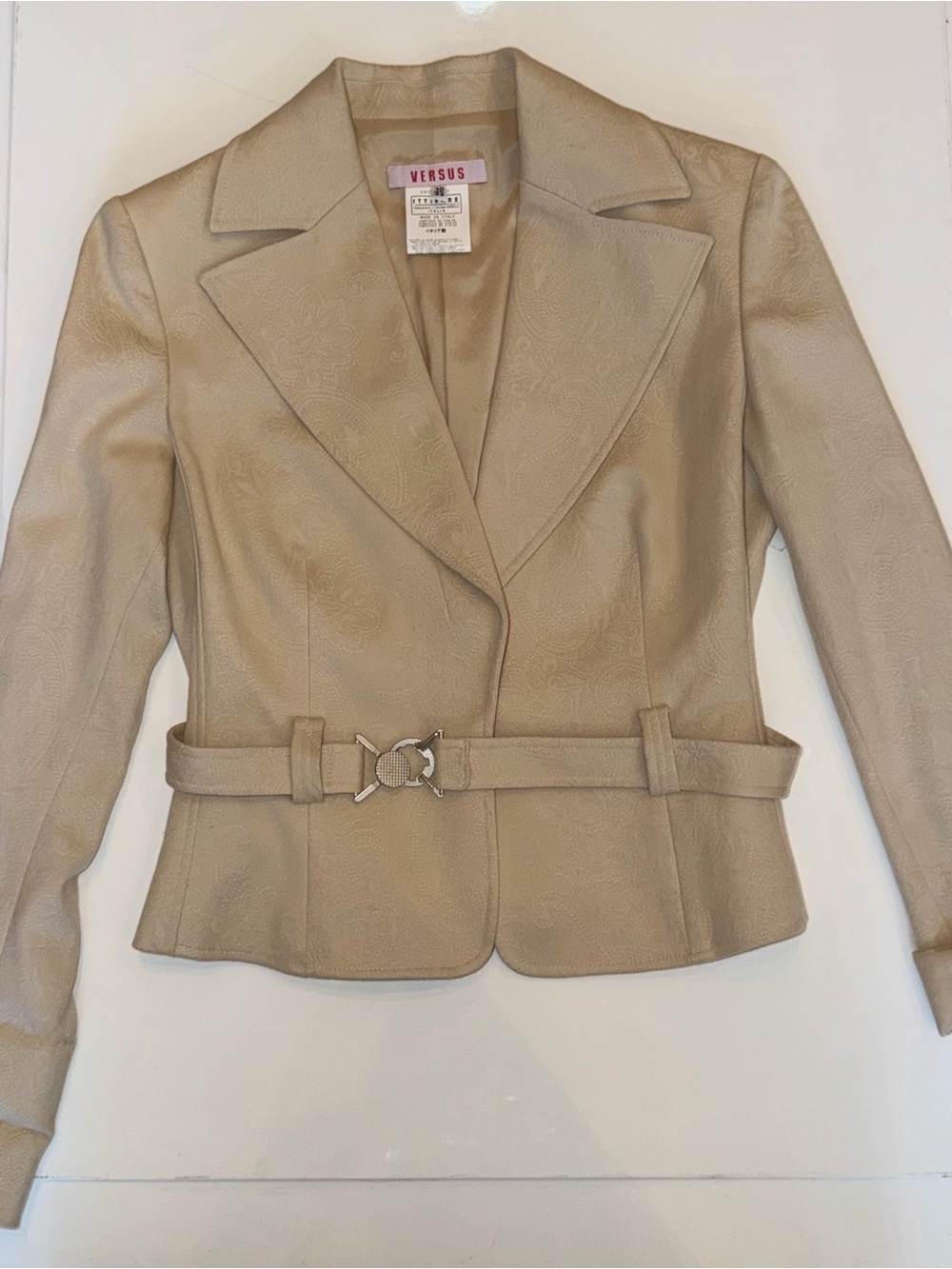 Versus Versace Beige Belted Blazer